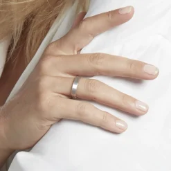 Histoire d'Or Alliance Sudem Ruban Plat Argent Blanc Best