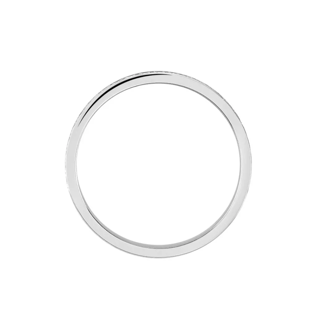 Histoire d'Or Alliance Sylvaincine Ruban Plat Or Blanc Discount