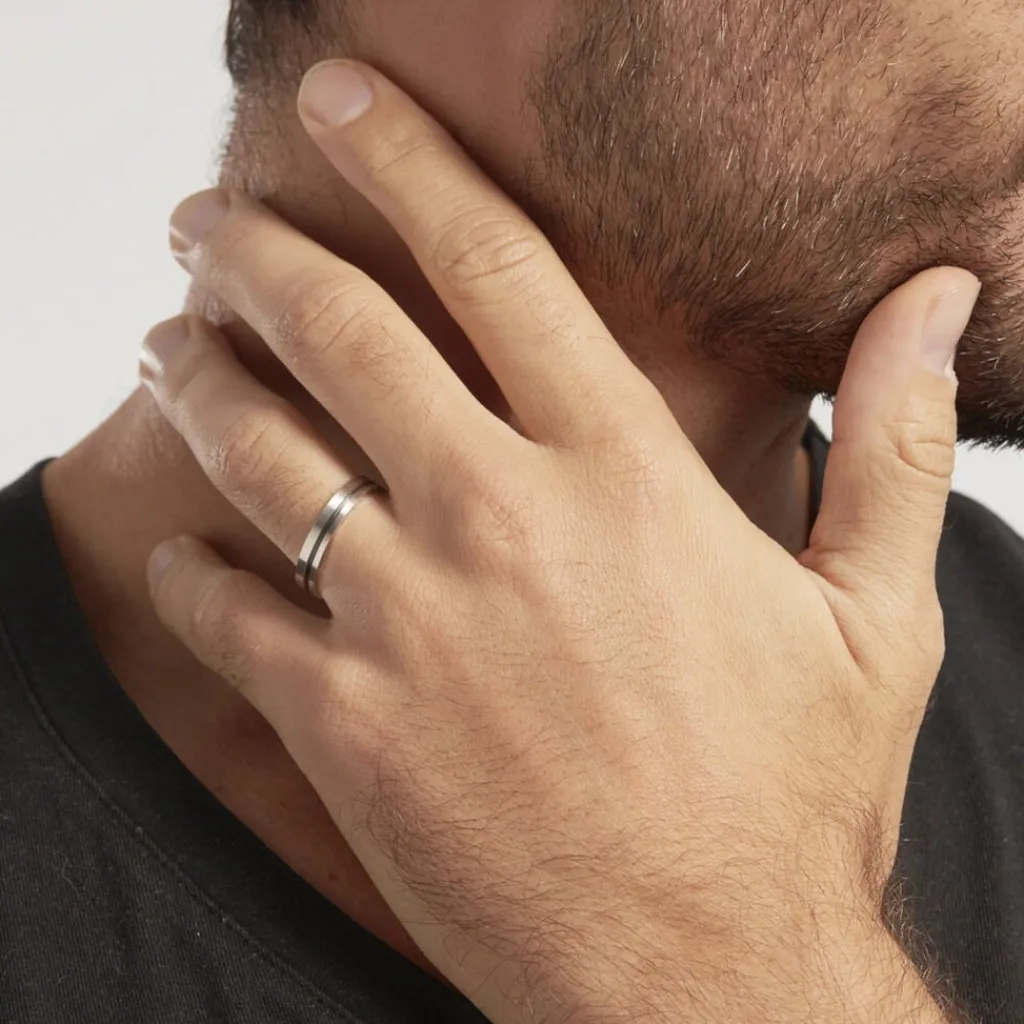 Histoire d'Or Alliance Telio Ruban Plat Or Blanc Outlet