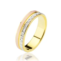 Histoire d'Or Alliance Triade Ruban Plat Or Tricolore Online