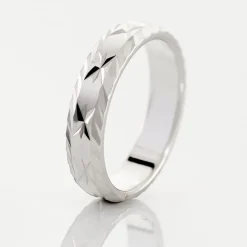 Histoire d'Or Alliance Twiggy Demi Jonc Classique Argent Blanc Clearance