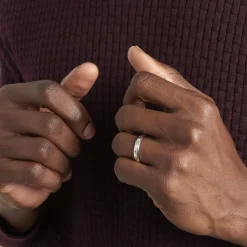 Histoire d'Or Alliance Twiggy Demi Jonc Classique Argent Blanc Clearance