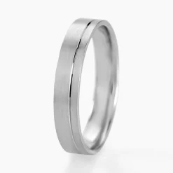 Histoire d'Or Alliance Tyffen Ruban Plat Argent Blanc Best