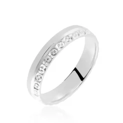 Histoire d'Or Alliance Veira Ruban Bombé or blanc Best