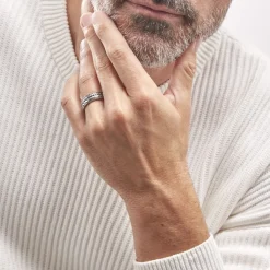 Histoire d'Or Bague Acier Blanc Gordon New