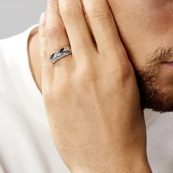 Histoire d'Or Bague Acier Blanc Jancis