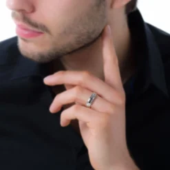 Histoire d'Or Bague Acier Blanc John Hot