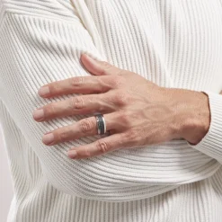 Histoire d'Or Bague Acier Blanc Tdeg Oxydes De Zirconium Discount