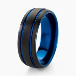 JOURDAN Bague Acier Bleu Clearance
