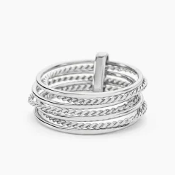 Histoire d'Or Bague Afiwa Argent Blanc Sale