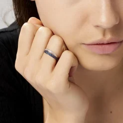 Histoire d'Or Bague Agapanthe Or Blanc Saphir Et Diamant