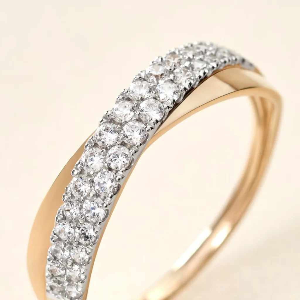 Histoire d'Or Bague Aglae De Zirconium or jaune oxyde