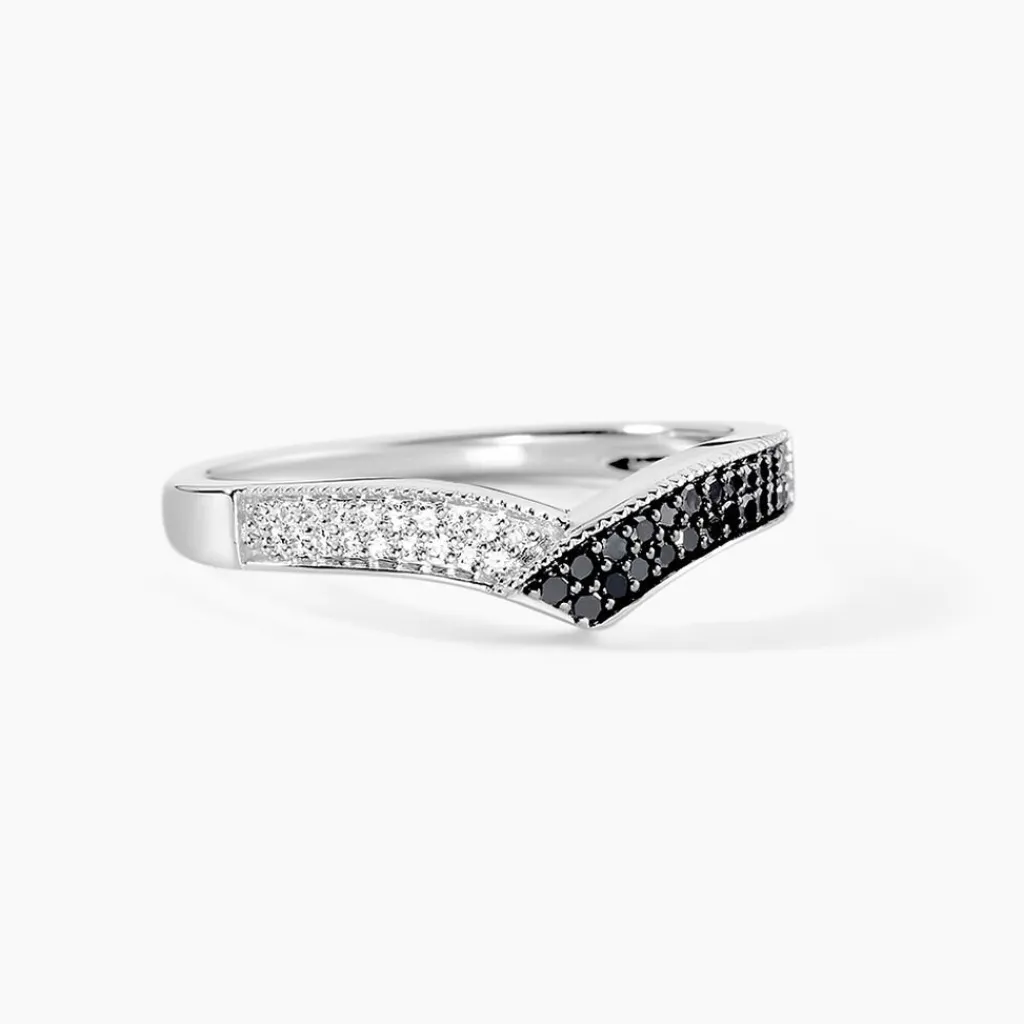 Histoire d'Or Bague Aile De Mouette Or Blanc Diamant New