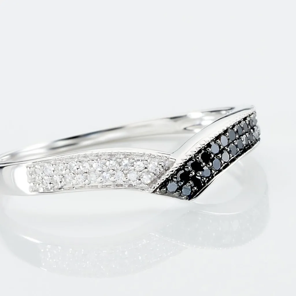 Histoire d'Or Bague Aile De Mouette Or Blanc Diamant New