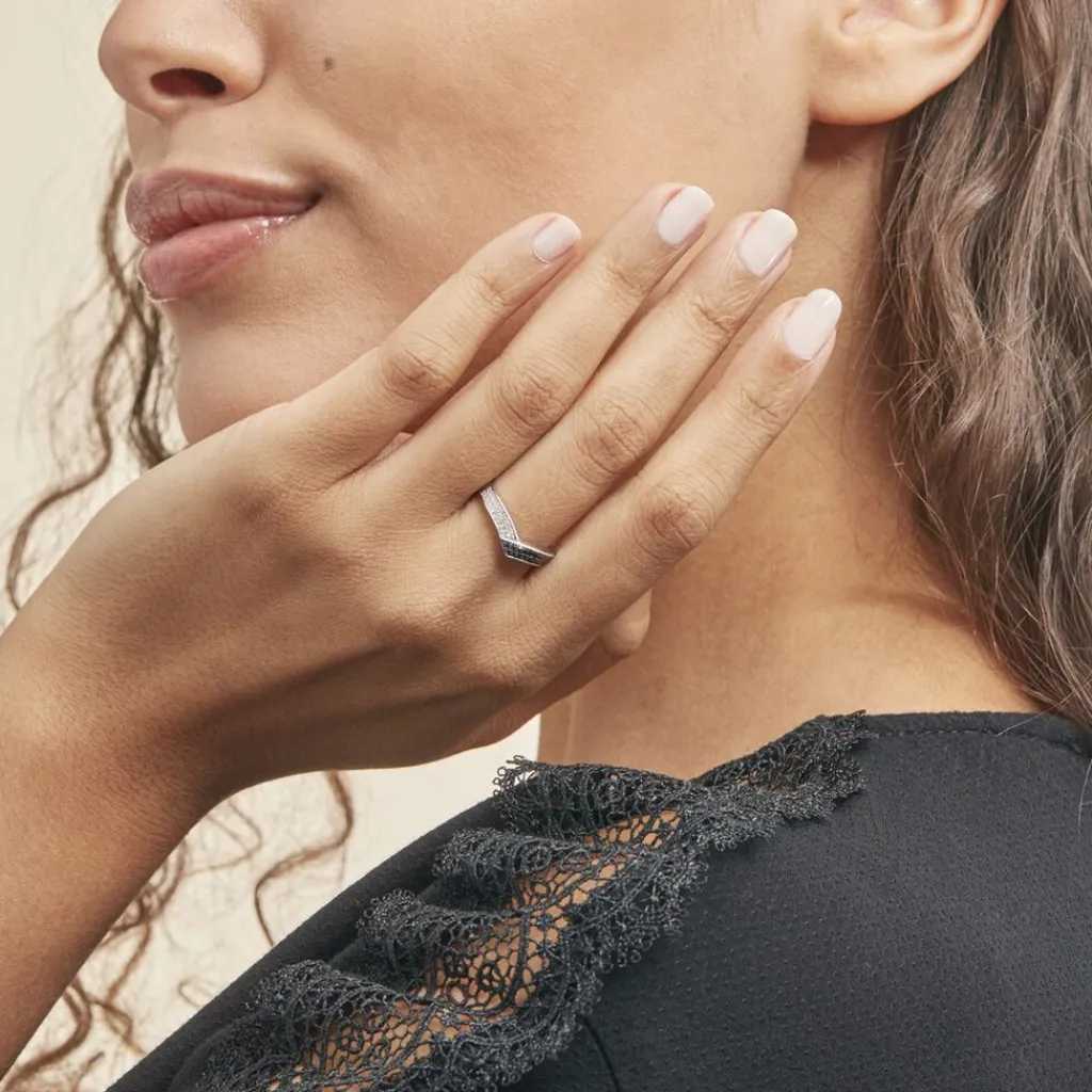 Histoire d'Or Bague Aile De Mouette Or Blanc Diamant New