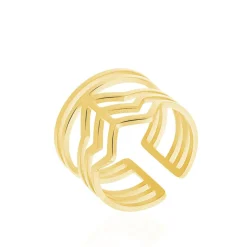 Histoire d'Or Bague Ajustable Adel Acier Doré Sale