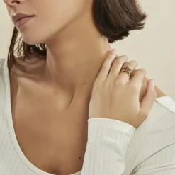 Histoire d'Or Bague Ajustable Adel Acier Doré Sale