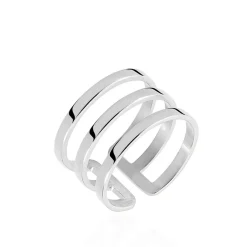 Histoire d'Or Bague Ajustable Adel acier blanc Clearance