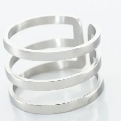 Histoire d'Or Bague Ajustable Adel acier blanc Clearance