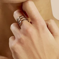 Histoire d'Or Bague Ajustable Adel acier blanc Clearance