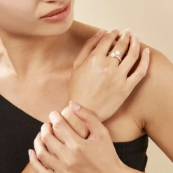 Histoire d'Or Bague Ajustable Argent Blanc Jeronimo Perle Oxydes De Zirconium New