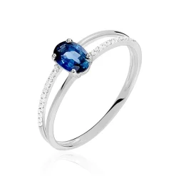 Histoire d'Or Bague Alyse Or Blanc Saphir Et Diamant Outlet
