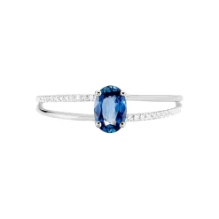 Histoire d'Or Bague Alyse Or Blanc Saphir Et Diamant Outlet