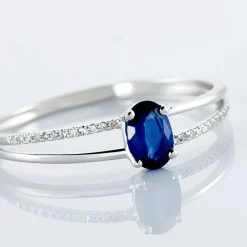 Histoire d'Or Bague Alyse Or Blanc Saphir Et Diamant Outlet