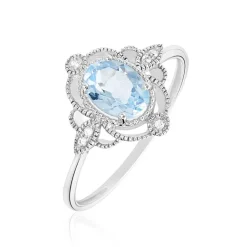 Histoire d'Or Bague Amance Or Blanc Topaze Et Oxyde De Zirconium Hot