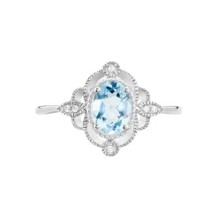 Histoire d'Or Bague Amance Or Blanc Topaze Et Oxyde De Zirconium Hot