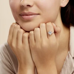 Histoire d'Or Bague Amance Or Blanc Topaze Et Oxyde De Zirconium Hot