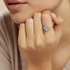 Histoire d'Or Bague Amance Or Blanc Topaze Et Oxyde De Zirconium Hot