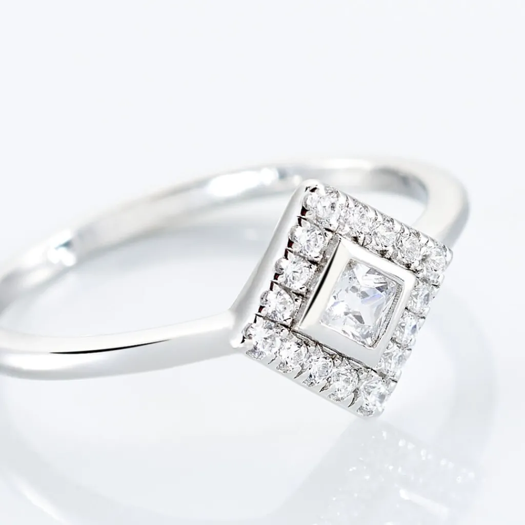 Histoire d'Or Bague Amane Argent Blanc Oxyde De Zirconium Sale