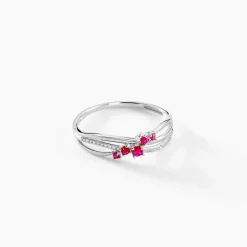 Histoire d'Or Bague Amarylis Diamant or blanc rubis