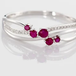 Histoire d'Or Bague Amarylis Diamant or blanc rubis