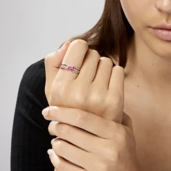 Histoire d'Or Bague Amarylis Diamant or blanc rubis