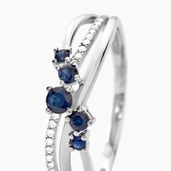 Histoire d'Or Bague Amarylis Diamant or blanc saphir Online