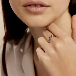 Histoire d'Or Bague Amarylis Diamant or blanc saphir Online