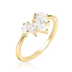 Histoire d'Or Bague Amazonia Plaqué Or Jaune Oxyde De Zirconium Sale