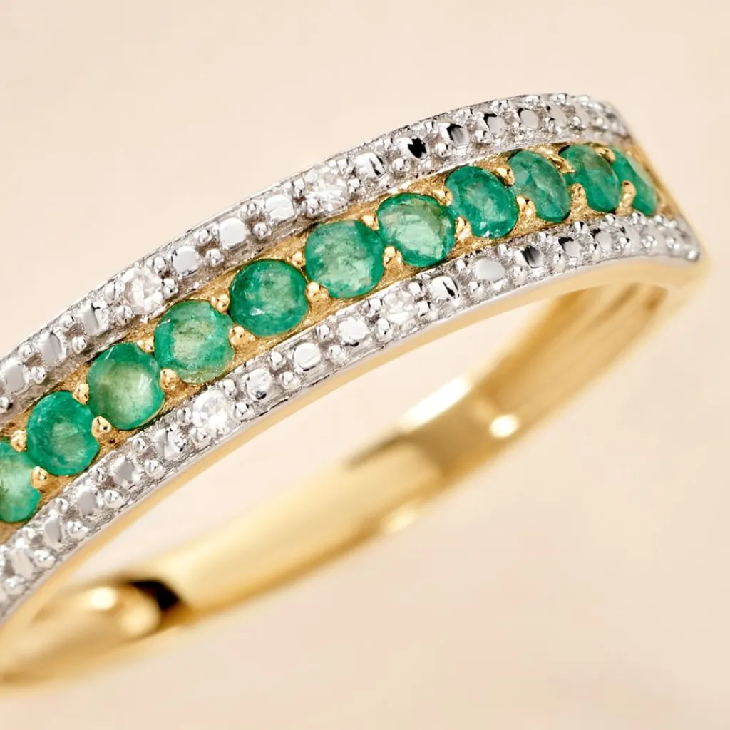 Histoire d'Or Bague Amias Or Jaune Emeraude Diamant or jaune émeraude Discount