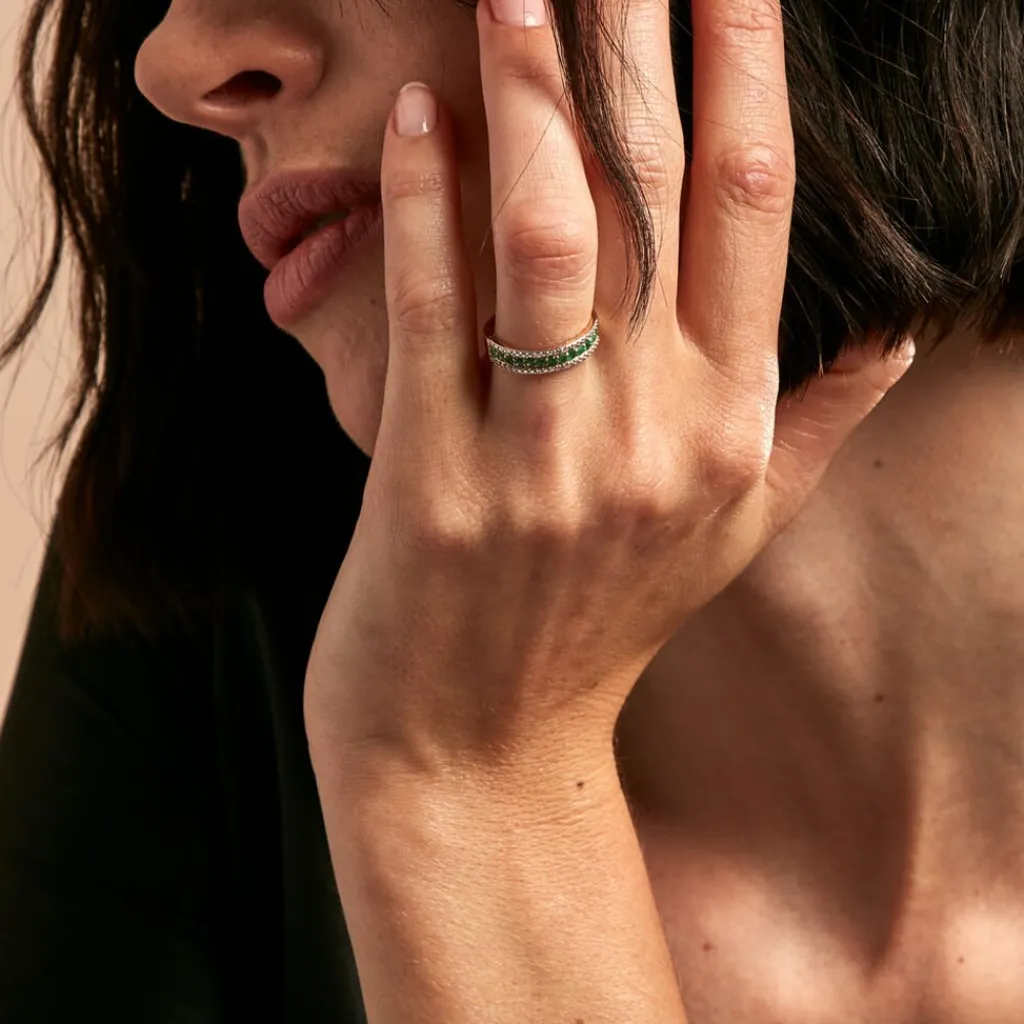 Histoire d'Or Bague Amias Or Jaune Emeraude Diamant or jaune émeraude Discount