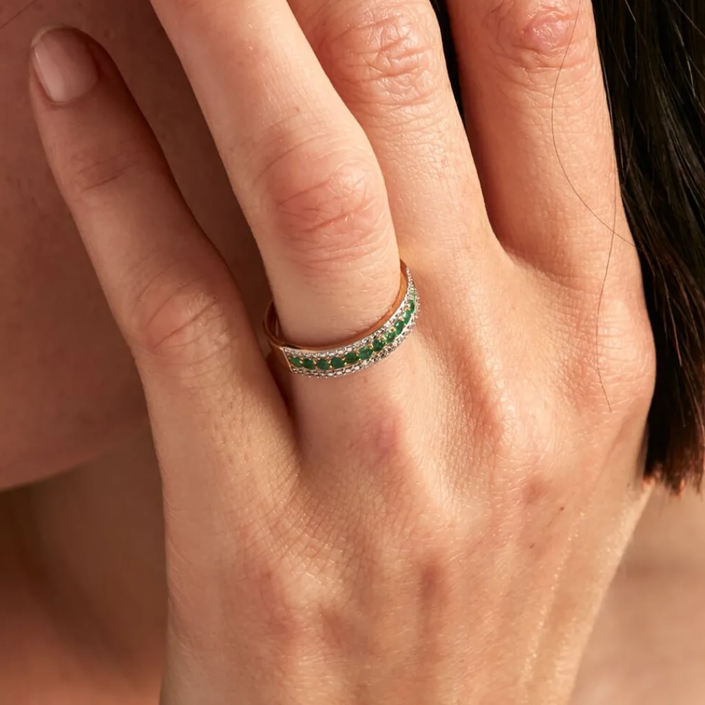 Histoire d'Or Bague Amias Or Jaune Emeraude Diamant or jaune émeraude Discount