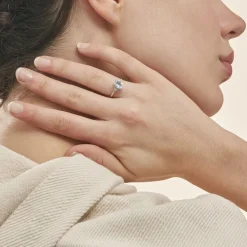 Histoire d'Or Bague Andreani Or Blanc Topaze Et Oxyde De Zirconium