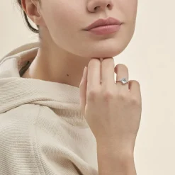 Histoire d'Or Bague Andreani Or Blanc Topaze Et Oxyde De Zirconium