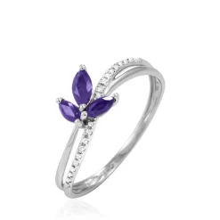 Histoire d'Or Bague Angie Or Blanc Amethyste Et Diamant Outlet
