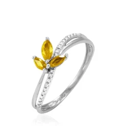 Histoire d'Or Bague Angie Or Blanc Citrine Et Diamant Best