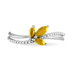 Histoire d'Or Bague Angie Or Blanc Citrine Et Diamant Discount