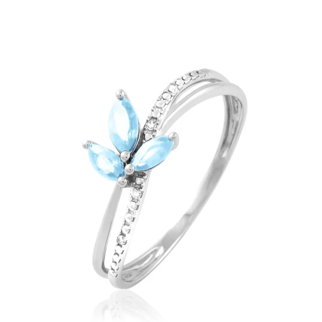 Histoire d'Or Bague Angie Or Blanc Topaze Et Diamant
