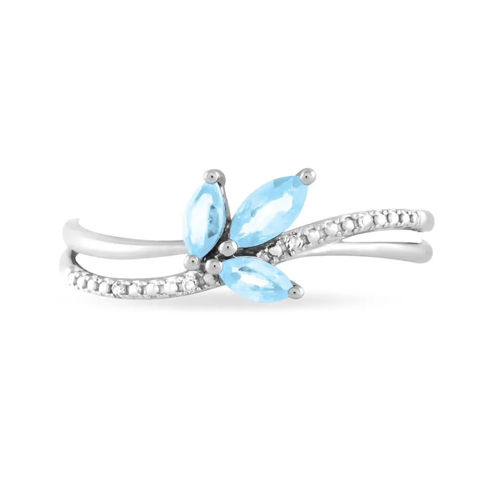 Histoire d'Or Bague Angie Or Blanc Topaze Et Diamant