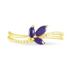 Histoire d'Or Bague Angie Or Jaune Amethyste Et Diamant Outlet